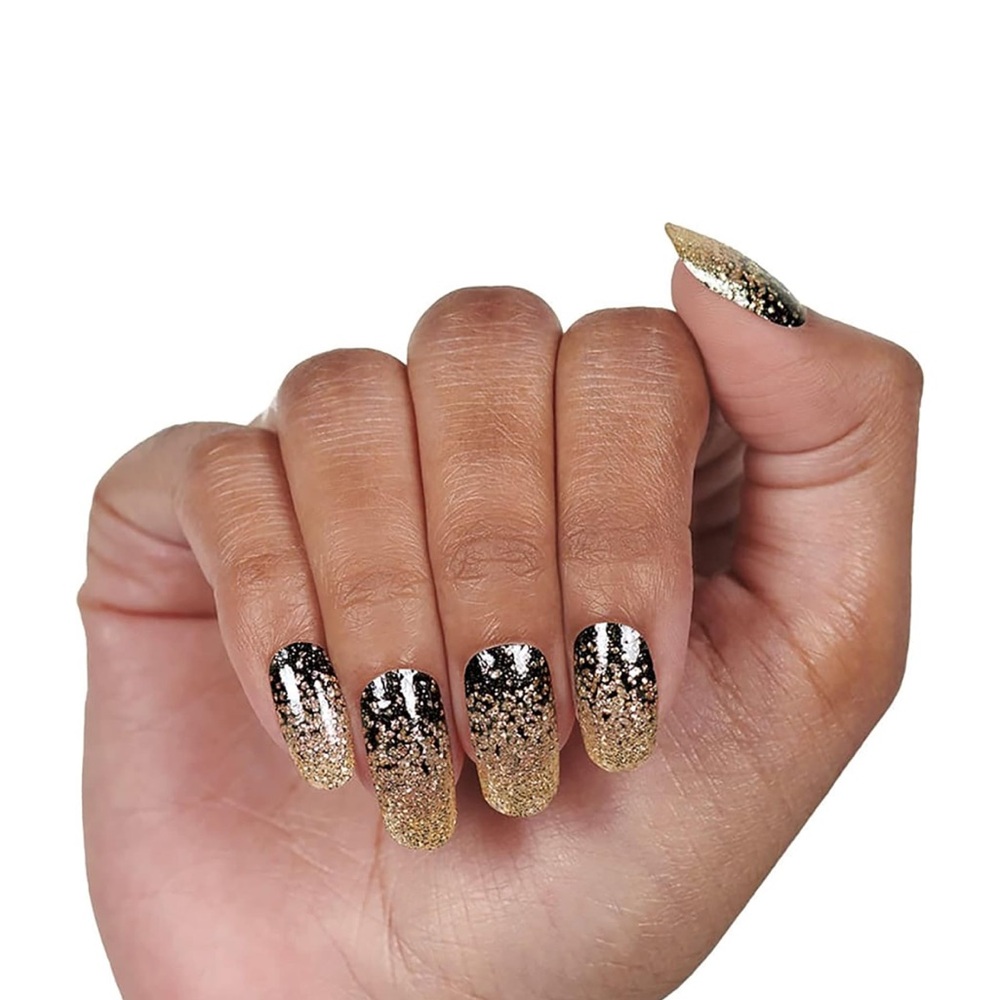 *Retired* Color Street: Ring It In | Black Gold Glitter Gradient Party Sparkle - Picture 11 of 14
